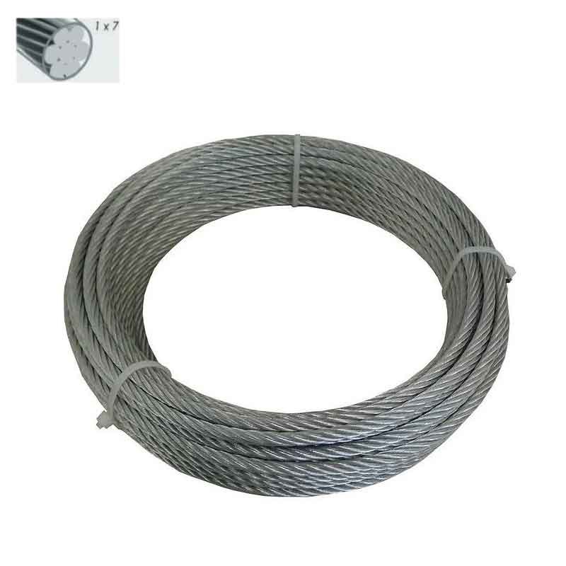 Câble gaine pvc acier dur galvanisé D4/6mm charge de travail 159kg - 10m 
