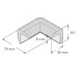 Protection de coin de table en mousse | 70x70mm