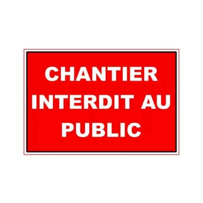 Panneau "Chantier interdit au public" autocollant | PVC | 280x190mm