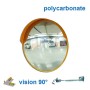 Miroir convexe avec visière anti-pluie | Polycarbonate | ø450-600-800mm