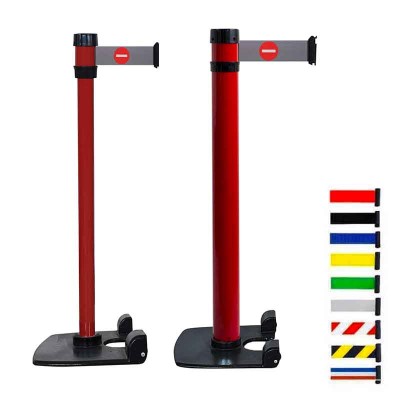 Poteau emboitable rouge à sangle 50mm | Longueur 2/4m