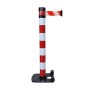Poteau emboitable rouge/blanc à sangle 50mm | Longueur 2/4m