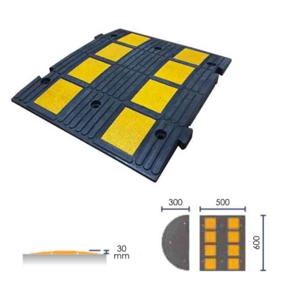 Coussin ralentisseur | Caoutchouc | 500x600xH30mm | SAFETY30