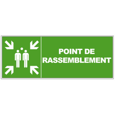 Panneau "Point de rassemblement" autocollant | PVC | 320x120mm