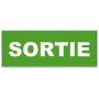 Panneau "Sortie" autocollant | PVC | 320x120mm