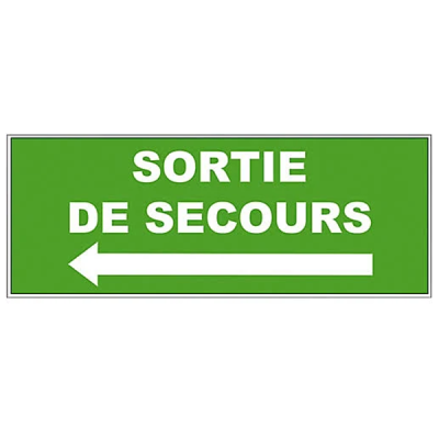 Panneau "Sortie de secours gauche" autocollant | PVC | 320x120mm