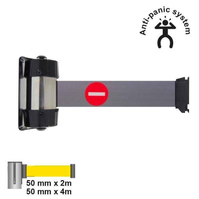 Wall Mounted Retractable Barrier WRONG WAY 50mm VISO | Intérieur | Longueur 2m