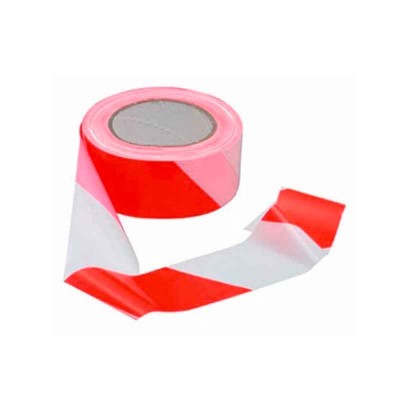 Safety tape red/white | 100mx50mm | Set of 12