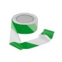 Safety tape green/white | 100mx50mm | Set of 12