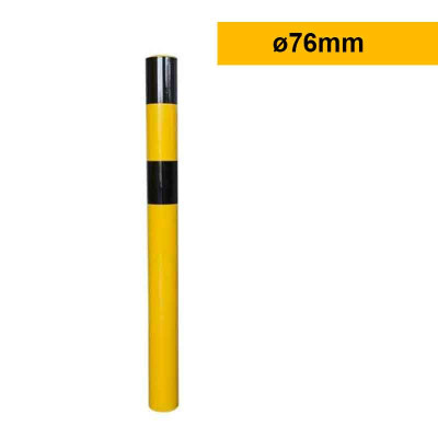 Poteau de protection borne de recharge noir/jaune à sceller | ø76 - H900mm