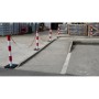 Poteau de signalisation en métal rouge/blanc | ø70 - H930 mm